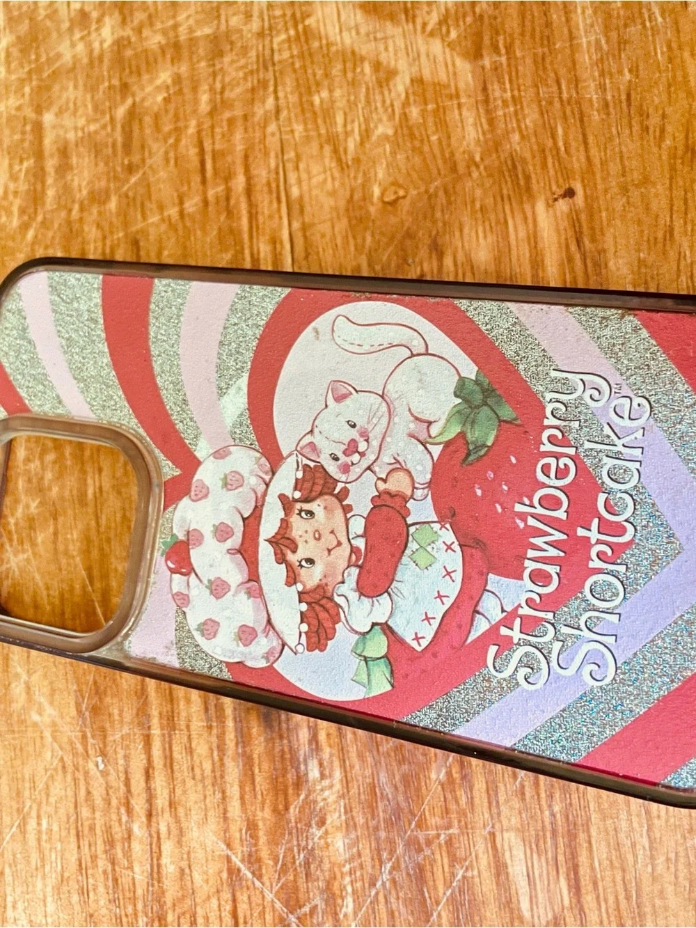 Strawberry Shortcake Glitter Heart iPhone Case Retro Y2K IPhone 16 Pro Max